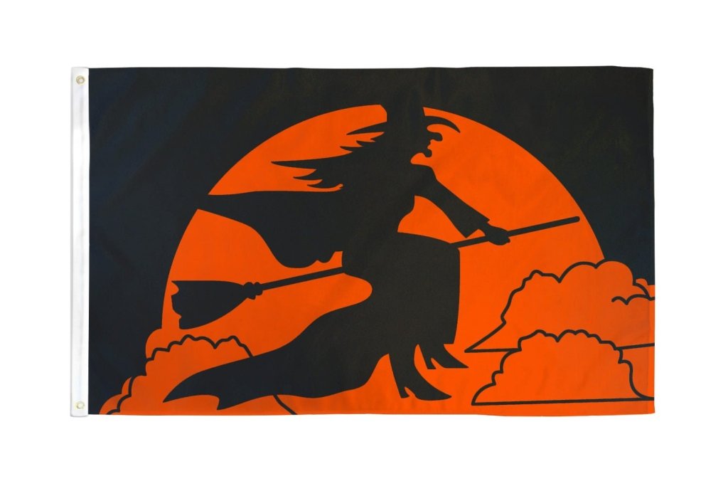 Halloween Witch Flag 3x5ft – Cute Holiday Polyester House Banner