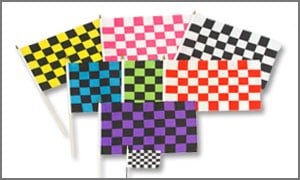 Checkered Stick Flags Stick Flags 12x18in and 4x6in - Flags Importer