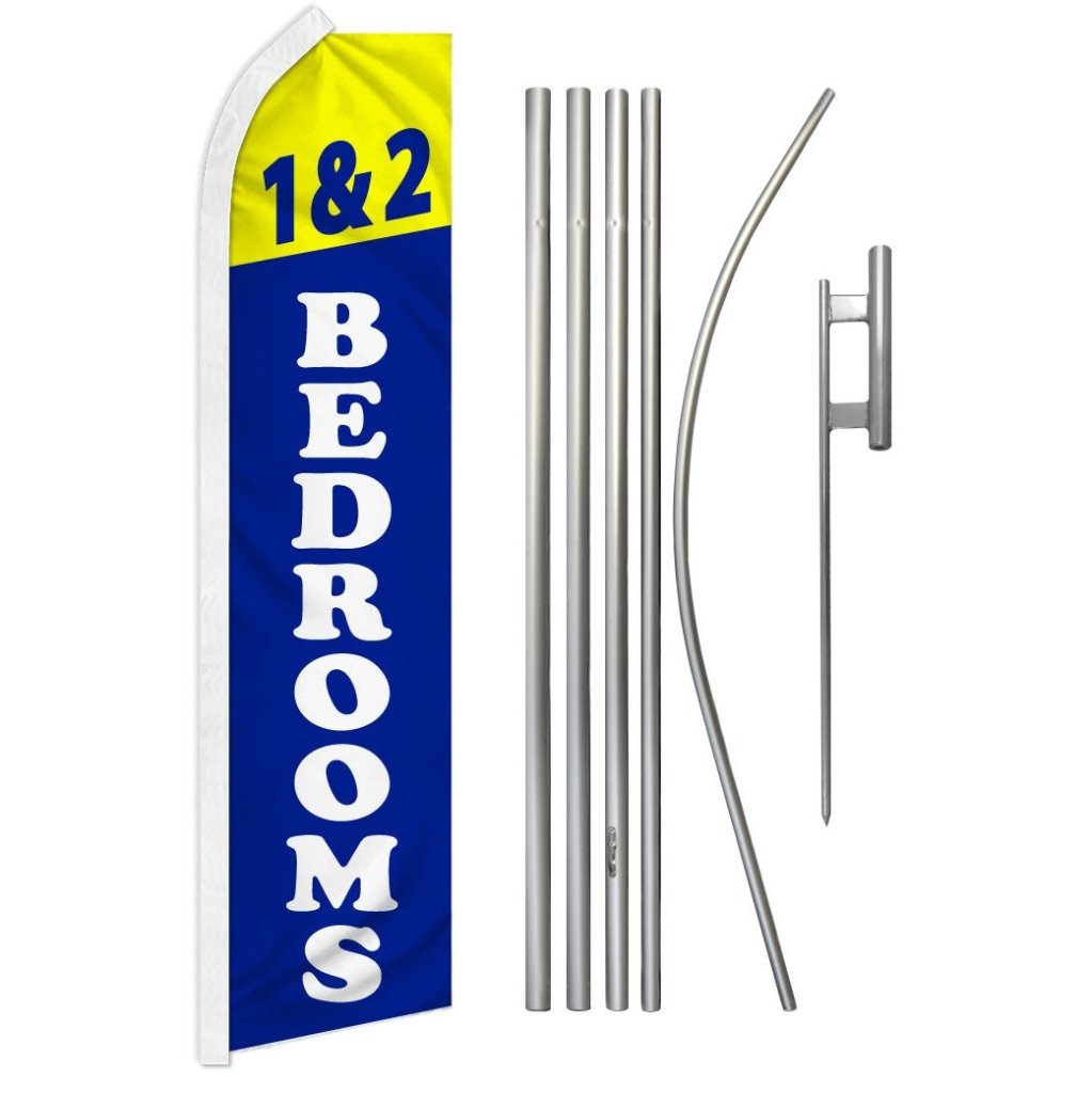 1 & 2 Bedrooms Super Flag & Pole Kit - Flags Importer