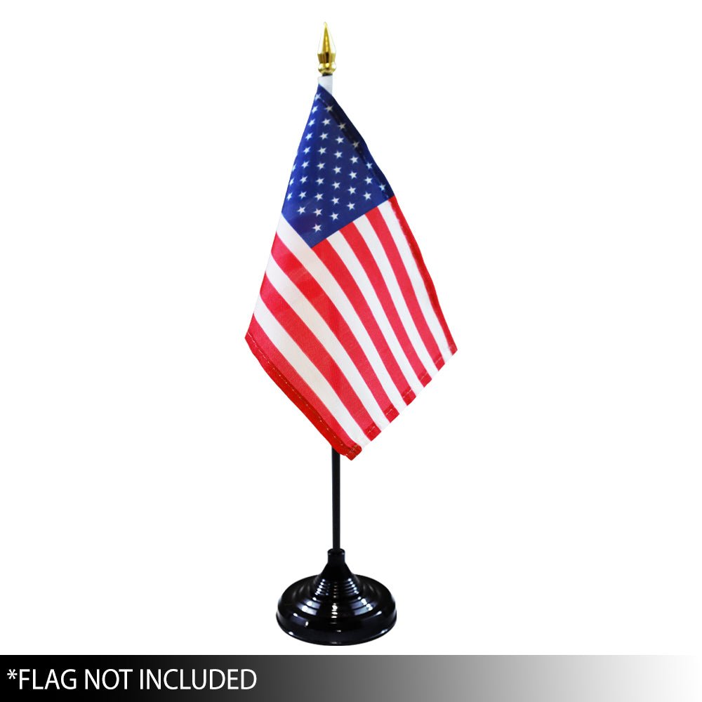 1 - Hole Black Desktop Flag Stand for 4x6 inch flag (Weighted) - Flags Importer
