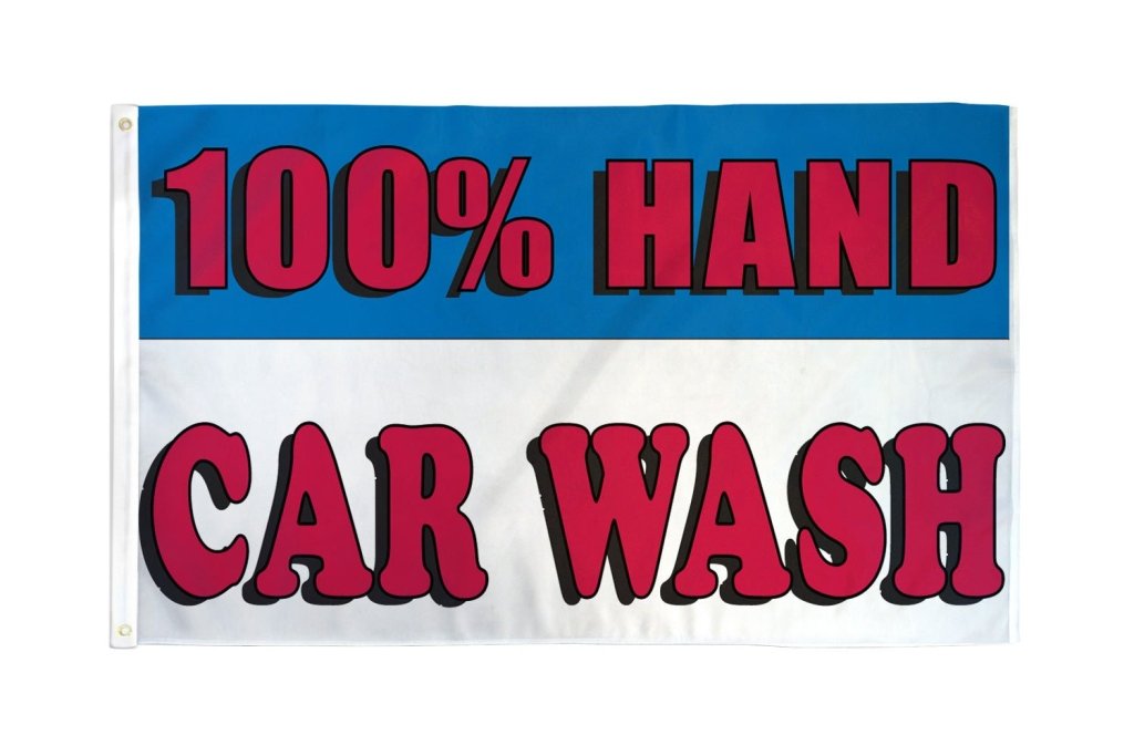 100% Hand Car Wash Flag 3x5ft Poly - Flags Importer