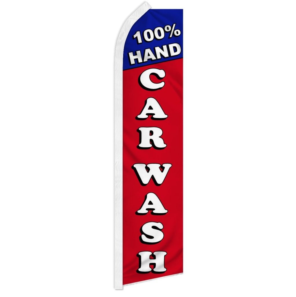 100% Hand Car Wash Super Flag - Flags Importer