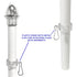 13ft Aluminum (White) Outdoor Pole with Ground Spike - Flags Importer