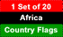 3x5ft Set of 20 African Flags