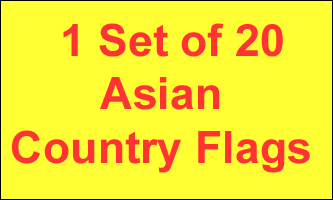 12x18in Set of 20 Asian Stick Flags
