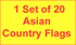 12x18in Set of 20 Asian Stick Flags