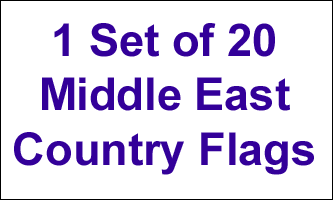 3x5ft Set of 20 Middle East Flags shown countries included