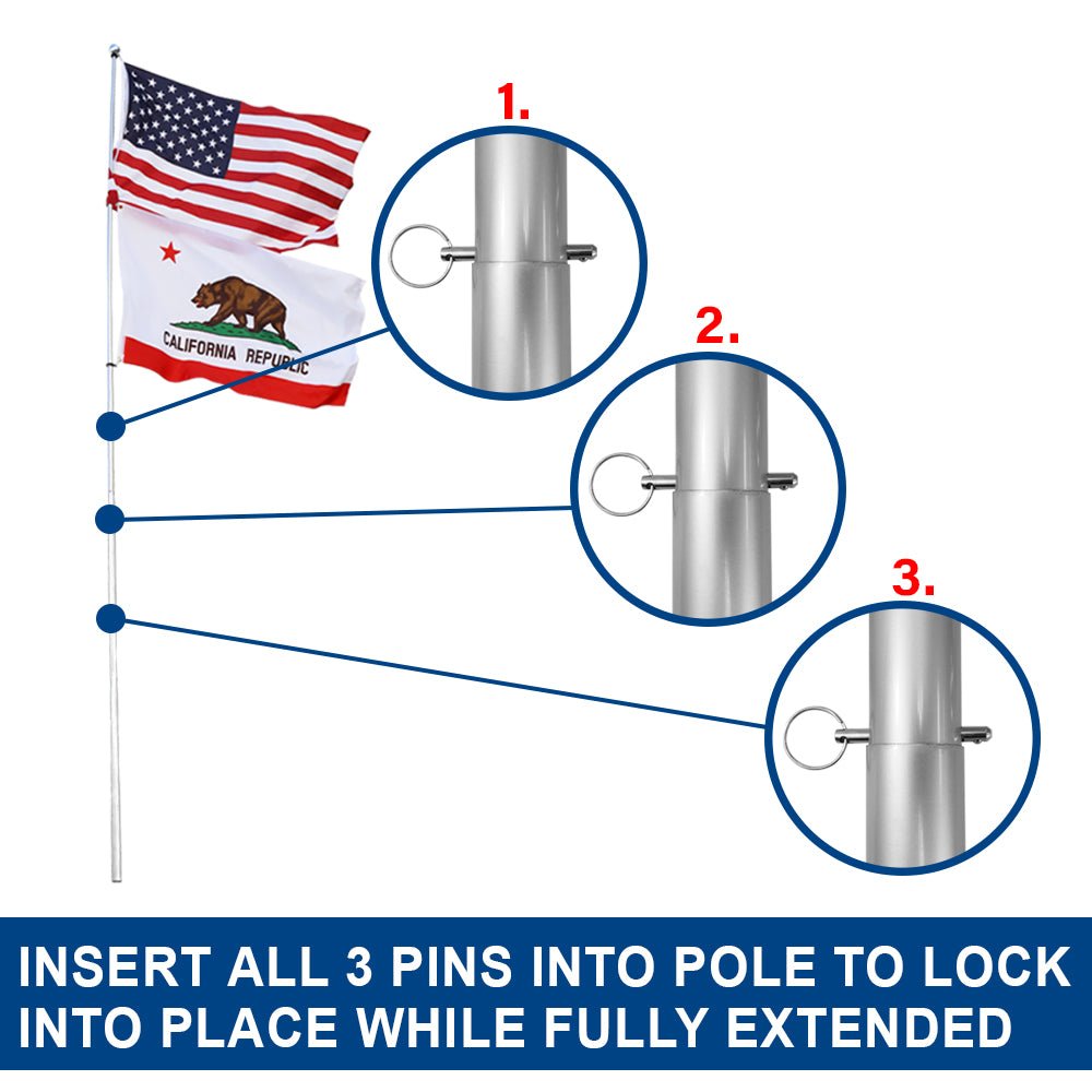 20ft Deluxe Fiberglass Pole & Ground Spike Kit - Flags Importer