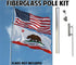 24ft Fiberglass Telescoping Flag Pole & Ground Spike Kit - Flags Importer