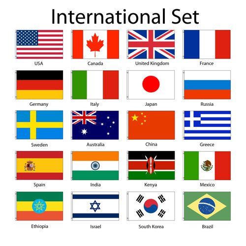 (2x3ft) Set of 20 International Flags - Flags Importer