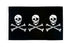 3 Skulls Pirate Flag 3x5ft Poly - Flags Importer