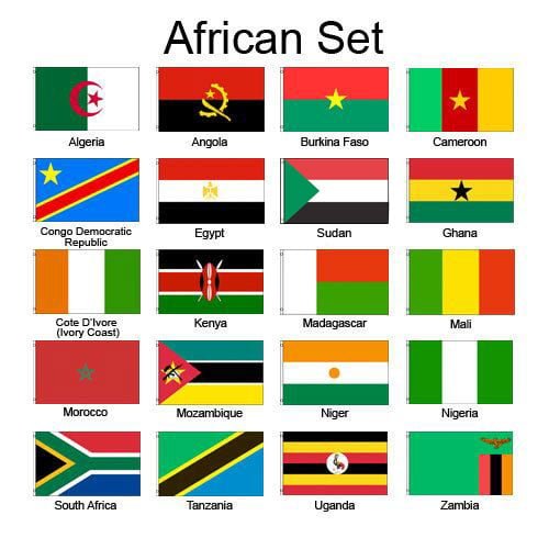 (3x5ft) Set of 20 African Flags - Flags Importer