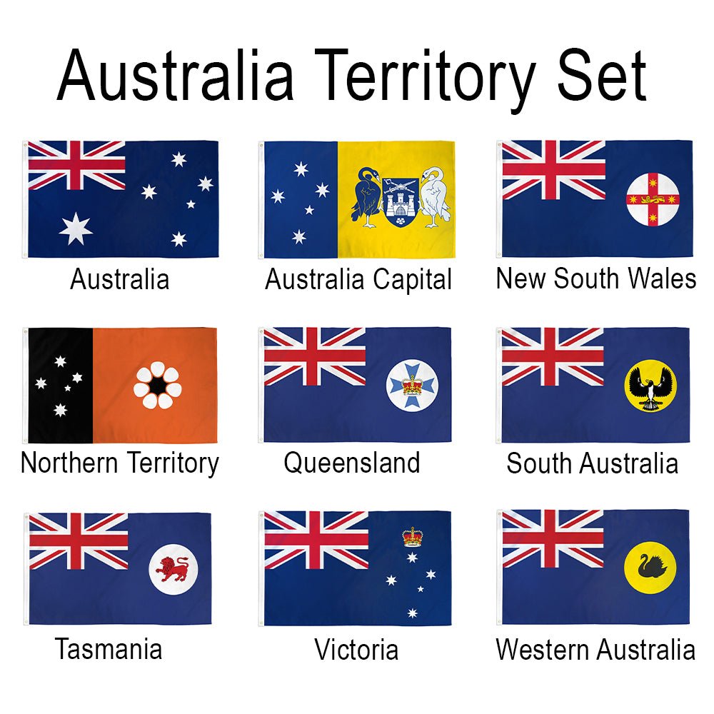 (3x5ft) Set of 9 Australia State/Territory Flags - Flags Importer