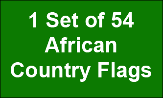 12x18in Set of 54 African Stick Flags shown countries included
