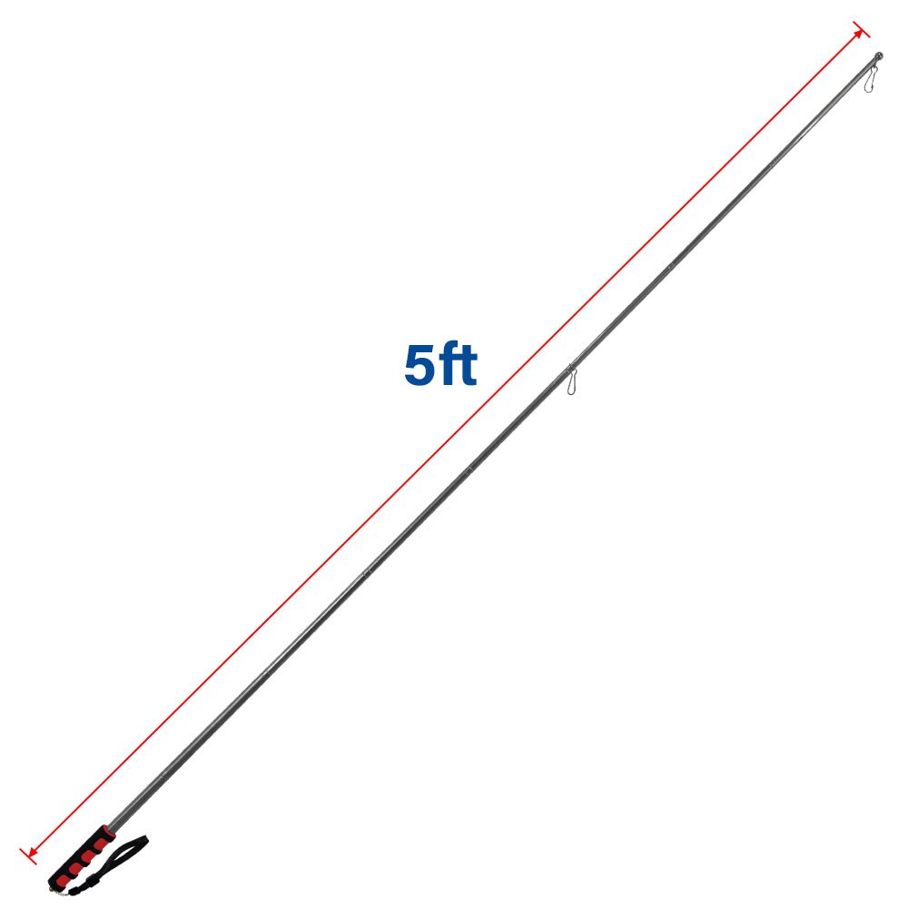 5ft Hand - Held Collapsible Flag Pole (Red) - Flags Importer