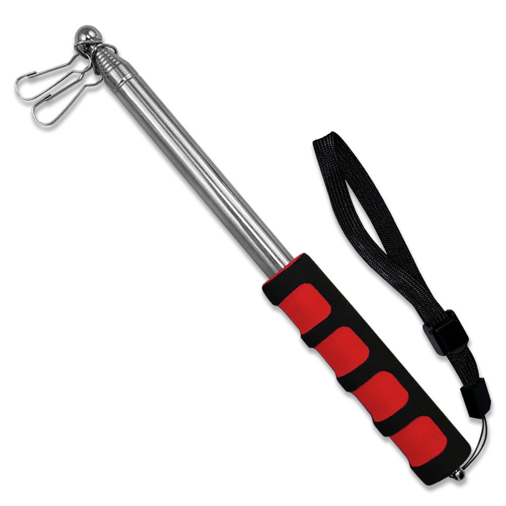 5ft Hand - Held Collapsible Flag Pole (Red) - Flags Importer