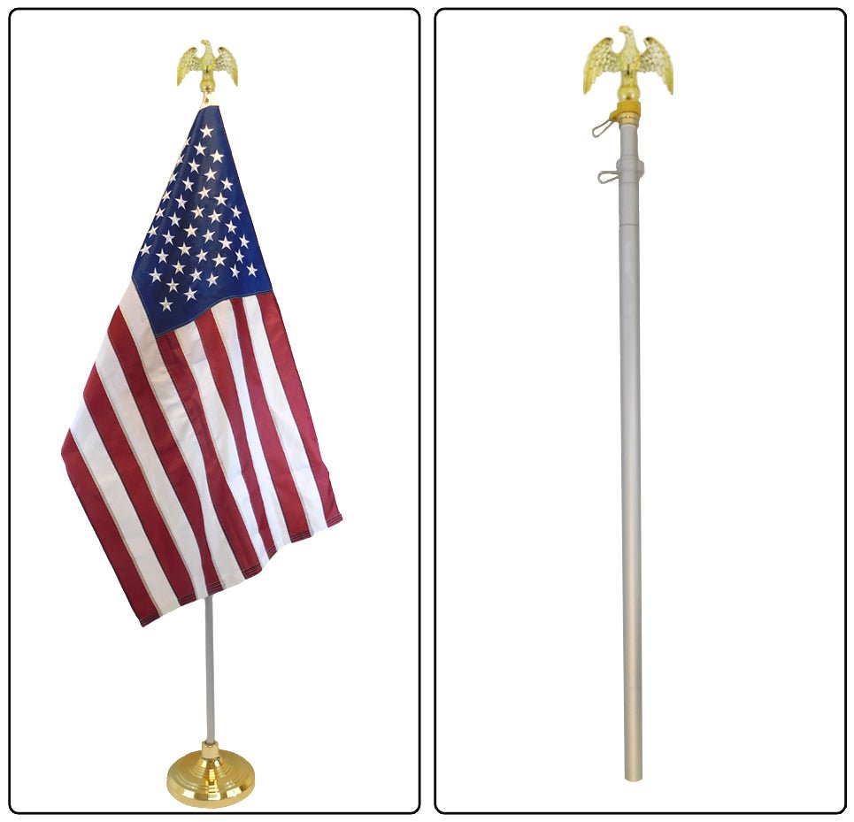 8ft Silver Aluminum Flag Pole (Eagle Top) - Flags Importer