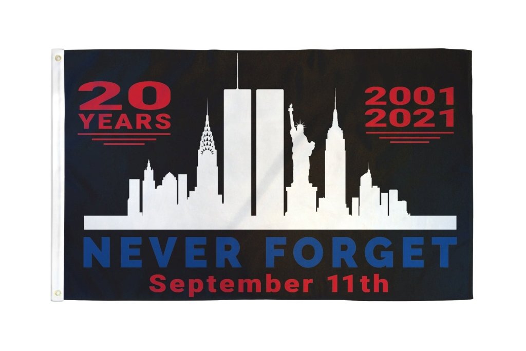 9/11 Never Forget Flag 3x5ft Poly | Flags Importer | Remembrance House ...