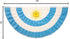 Argentina 3x6ft Pleated Bunting Flag