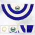 El Salvador 3x6ft Pleated Bunting Flag