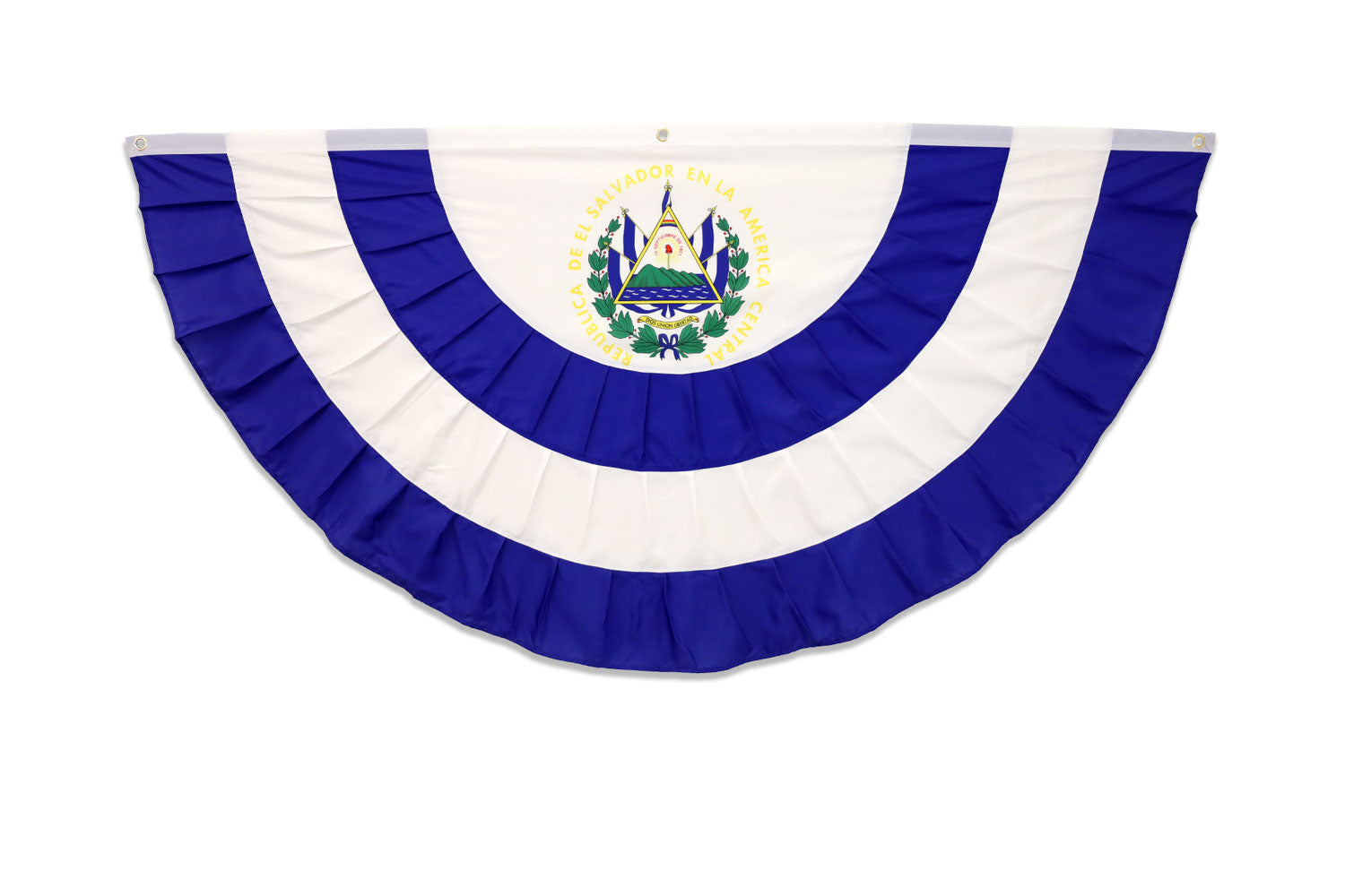 El Salvador 3x6ft Pleated Bunting Flag
