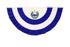 El Salvador 3x6ft Pleated Bunting Flag