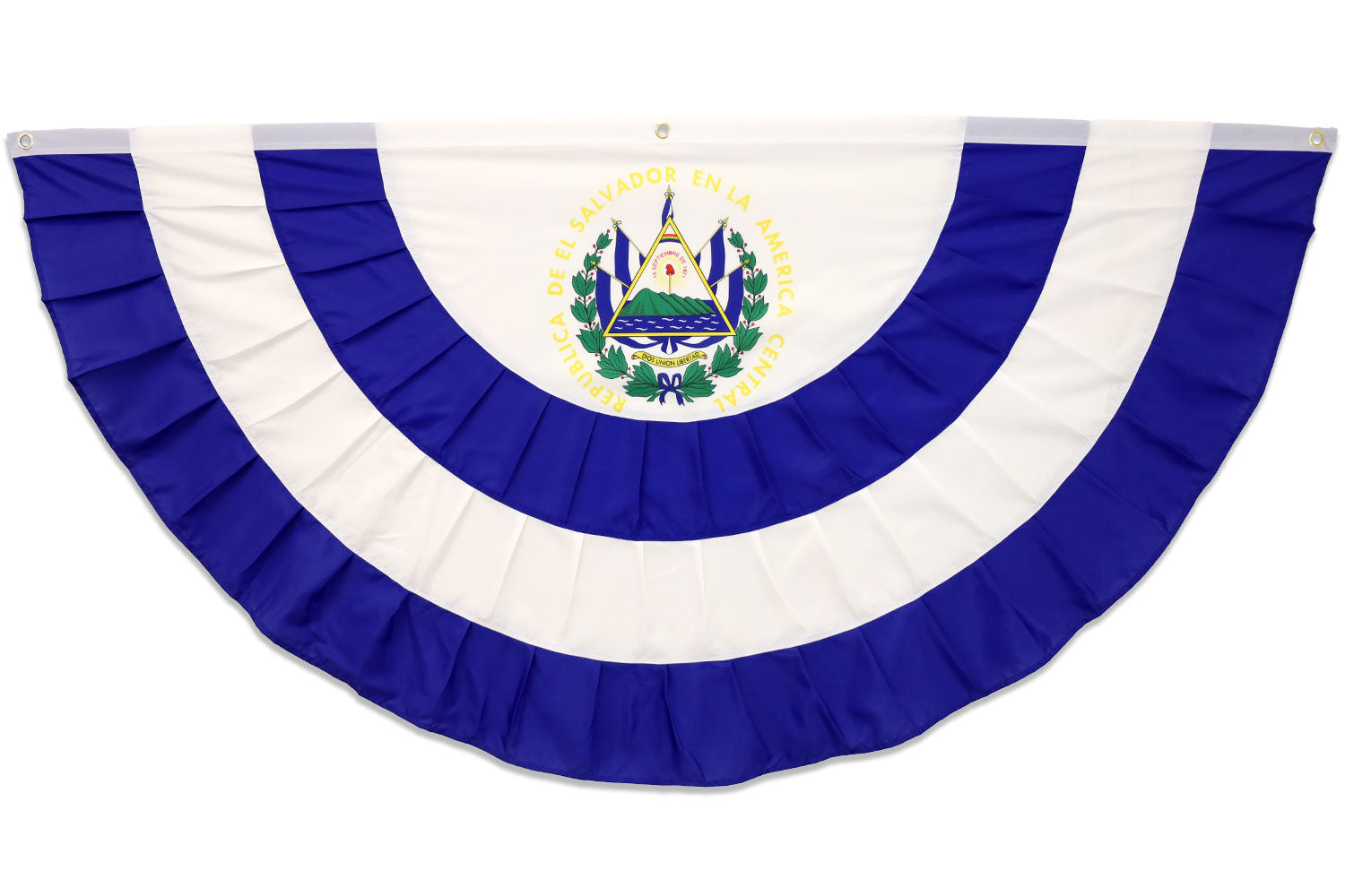 El Salvador 3x6ft Pleated Bunting Flag