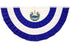 El Salvador 3x6ft Pleated Bunting Flag