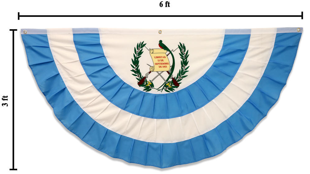 Guatemala 3x6ft Pleated Bunting Flag