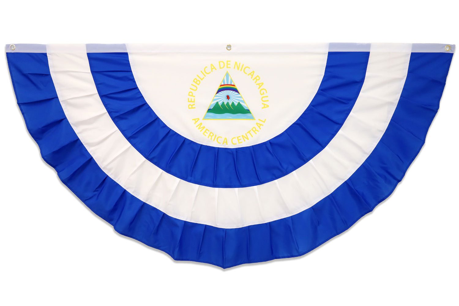 Nicaragua 3x6ft Pleated Bunting Flag