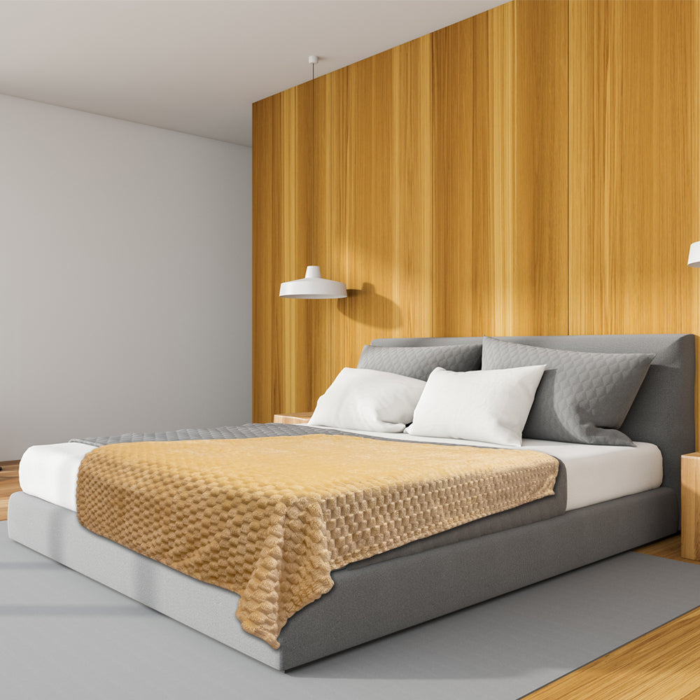 Cream Solid Color (Turtle Shell) Soft Plush 50x60in Blanket