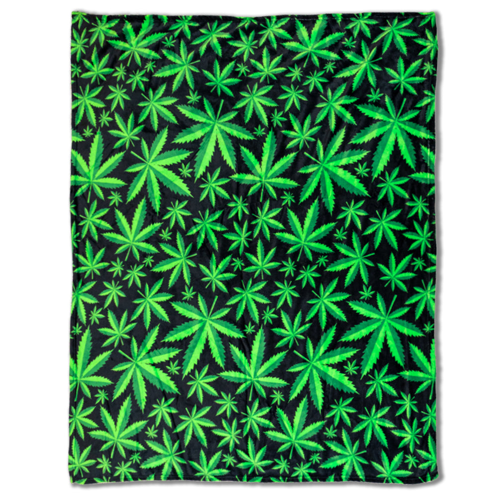 MJ Leaves Soft Plush 50x60in Blanket