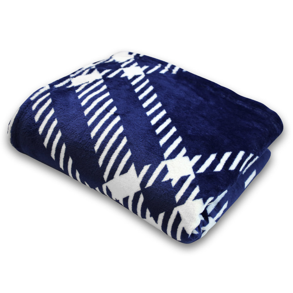 Blue & White Plaid Soft Plush 50x60in Blanket