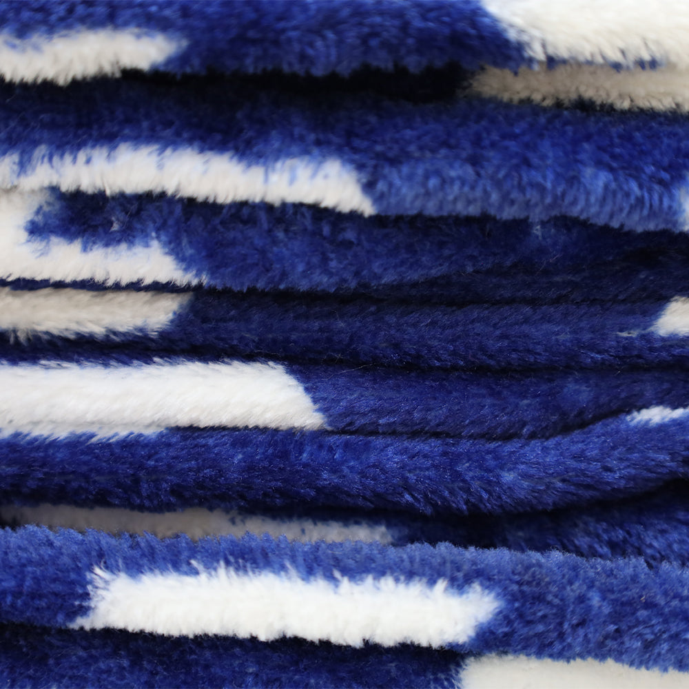 Blue & White Plaid Soft Plush 50x60in Blanket