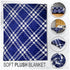 Blue & White Plaid Soft Plush 50x60in Blanket