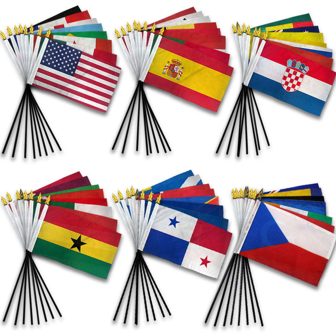 World Cup 2026 Flagship Flag Set – 48 Countries (4x6in Stick Flag)