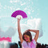 Glitter Purple Small Hand Fan (Clear Handle)