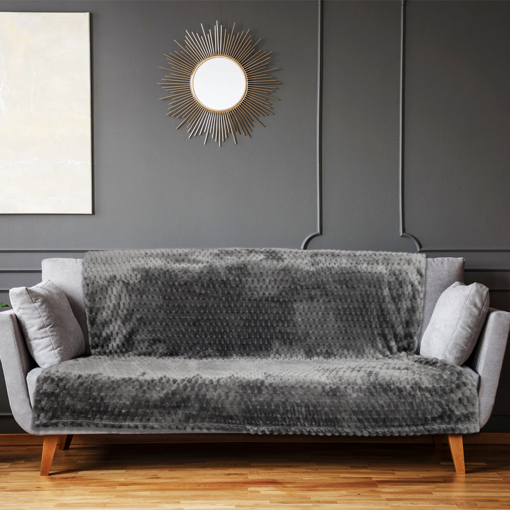 Dark Gray Solid Color Soft Plush 50x60in Blanket