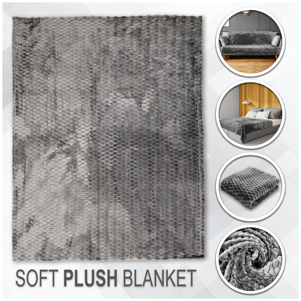 Dark Gray Solid Color Soft Plush 50x60in Blanket