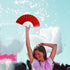 Glitter Red Small Hand Fan (Clear Handle)