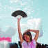 Glitter Black Small Hand Fan (Clear Handle)