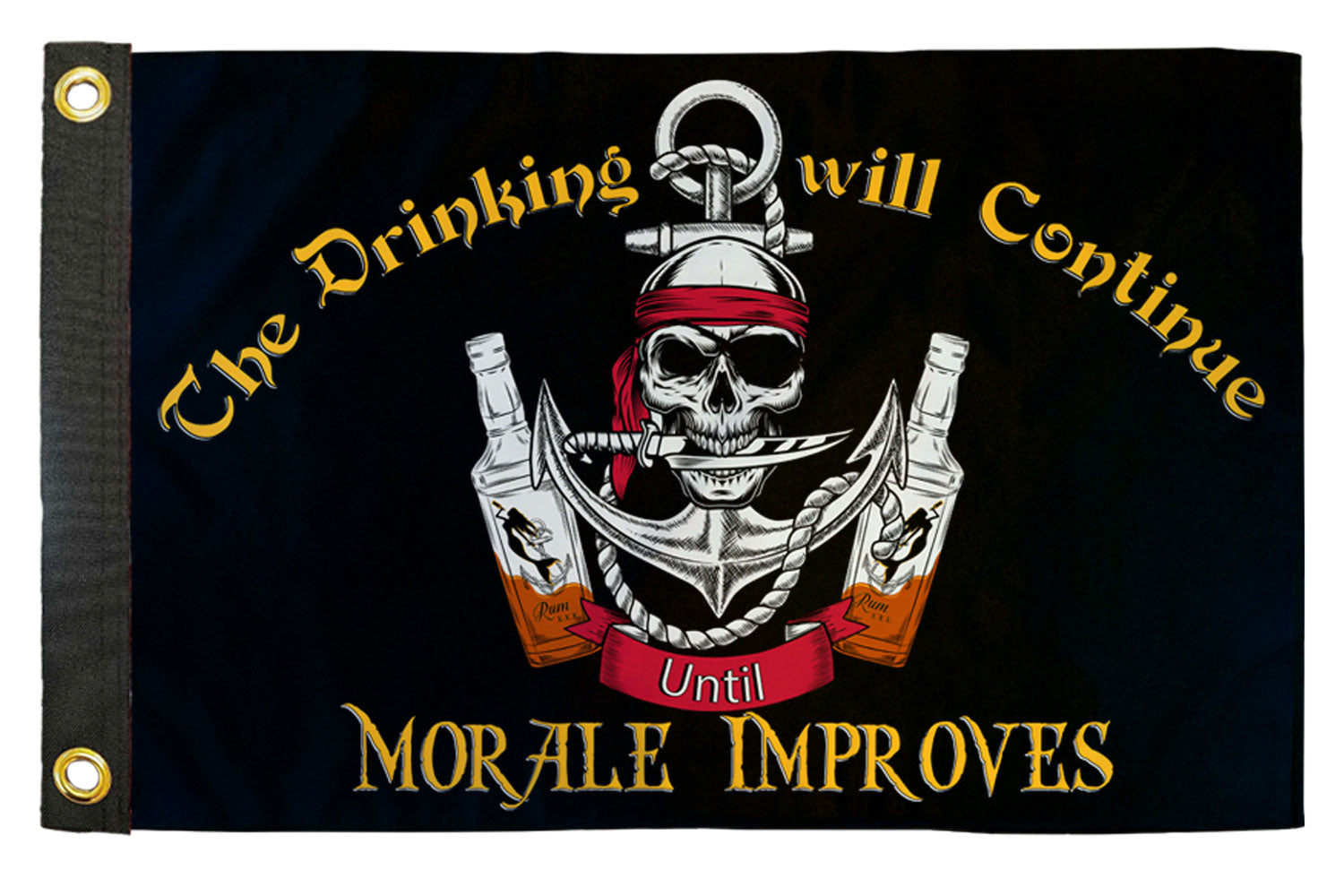 Drinking Will Continue 12x18in Boat Flag
