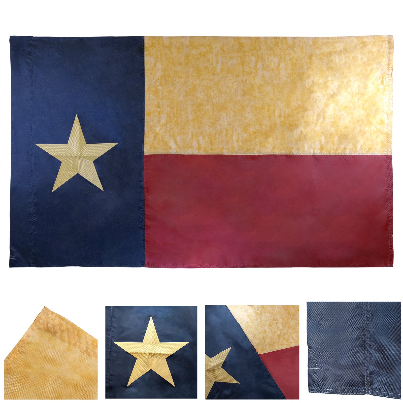 Texas Vintage Embroidered Home Banner Oxford Poly 3x5ft
