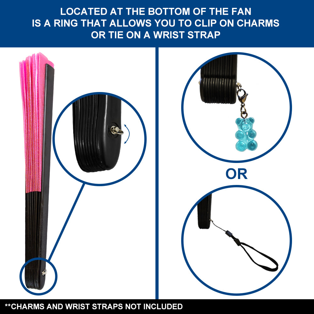 Transparent Glitter Hot Pink X-Large Fan