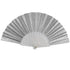 Glitter Silver Small Hand Fan (Clear Handle)