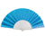 Glitter Sky Blue Small Hand Fan (Clear Handle)