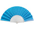 Glitter Sky Blue Small Hand Fan (Clear Handle)