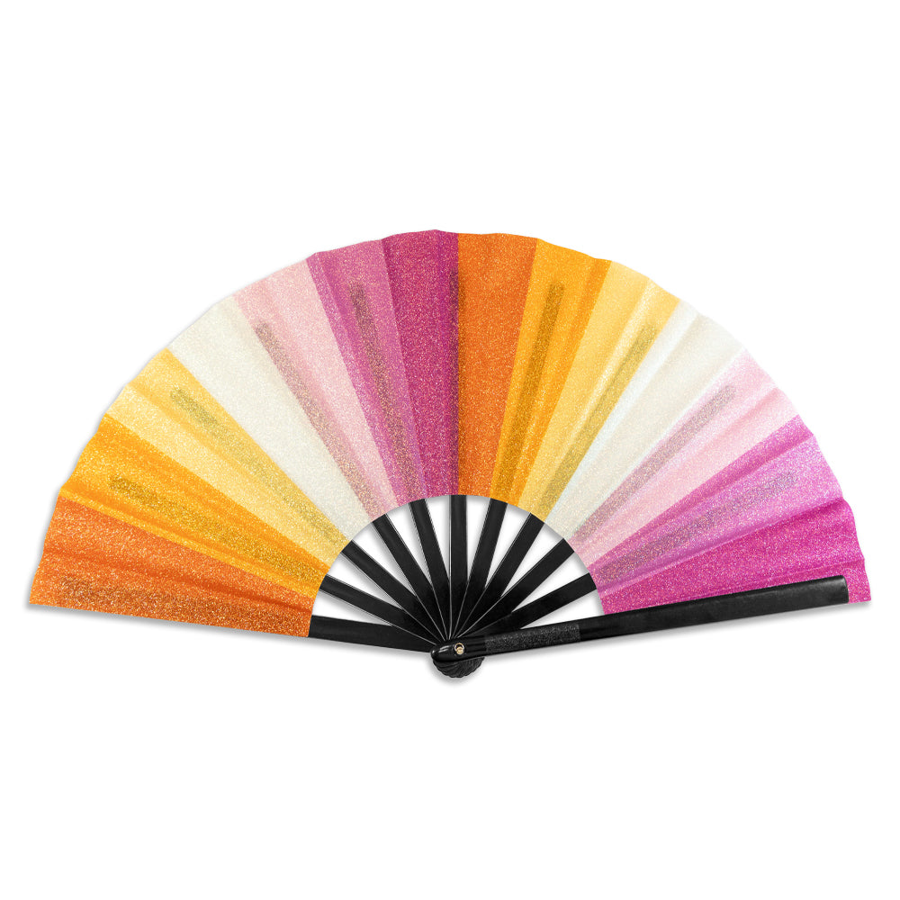 Lesbian (Sunset) Glitter X-Large Hand Fan