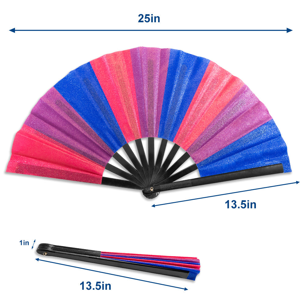 Bisexual Glitter X-Large Hand Fan