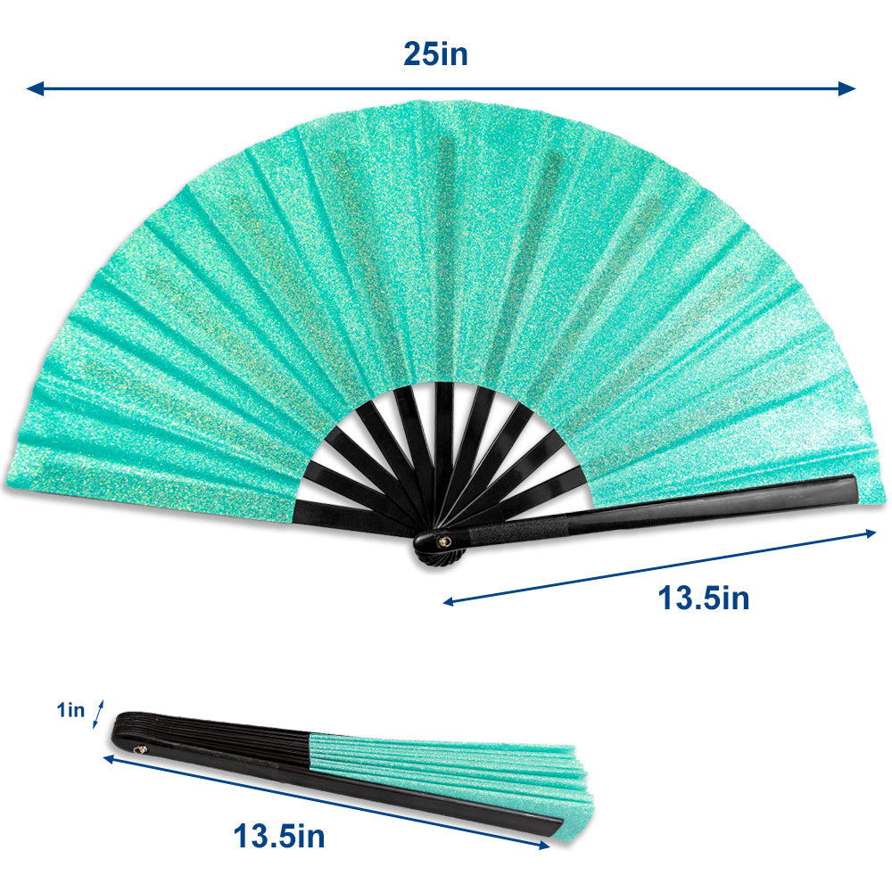 Glitter Mermaid Green X-Large Fan